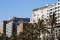 Close up of Hotels Along Durban Beachfront Royalty Free Stock Photo