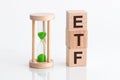 Word ETF made with wood building blocks, stock image Royalty Free Stock Photo