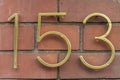 Close Up House Number 153 At Amsterdam The Netherlands 29-11-2022 Royalty Free Stock Photo