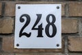 A Close Up House Number 248 At Amsterdam The Netherlands 19-3-2023 Royalty Free Stock Photo