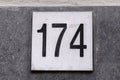 Close Up House Number 174 At Amsterdam The Netherlands 27-5-2024 Royalty Free Stock Photo