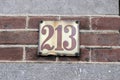 Close Up House Number 213 At Amsterdam The Netherlands 1-10-2024 Royalty Free Stock Photo