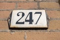 Close Up House Number 247 At Amsterdam The Netherlands 12-8-2021