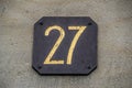 Close Up Of A House Number 27