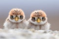 close-up of hovering kestrels focused eyes