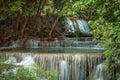 Close up of Huay Maekamin Waterfall Tier 4 Chatkaew in Kanchanaburi, Thailand