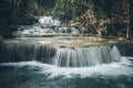 Close up of Huay Maekamin Waterfall Tier 1 Wan or Herb Jungle in Kanchanaburi, Thailand