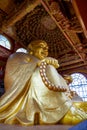 Close-up of a huge statue of Maitreya Buddha