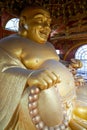 Close-up of a huge statue of Maitreya Buddha