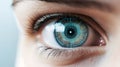 Close-up of human eye, biometric security system, retinal recognition