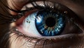 Close up of a human eye, looking at camera, blue and beautiful generated by AI Royalty Free Stock Photo