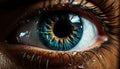 Close up of a human eye, looking at camera, blue beauty generated by AI Royalty Free Stock Photo