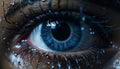 Close up of a human eye looking macro, one person, blue eyesight generated by AI Royalty Free Stock Photo