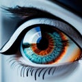 Close up of human eye. Macro view. generative ai Royalty Free Stock Photo