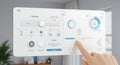 Hand Interacting with Futuristic Smart Home Control Panel Royalty Free Stock Photo