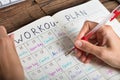 Human Hand Making Workout Plan Royalty Free Stock Photo