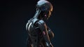 Close-up of a humanoid droid. Cyborg looks like a woman without clothes with artificial intelligence and Naked. Royalty Free Stock Photo