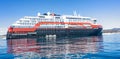 Close up of the Hurtigruten icebreaking cruise ship the MS Fridtjof Nansen off Ilulissat, Greenland