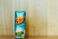 Close up of the Hydro Coco coconut water drink box in a wood background Royalty Free Stock Photo