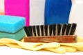 Close up of hygiene cleaners for housework Royalty Free Stock Photo