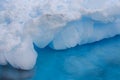 Close up of ice berg`s edge and the parts underwater in Antarctica Royalty Free Stock Photo