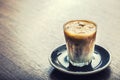 Close-up ice coffee on barcounter in coffee shop Royalty Free Stock Photo