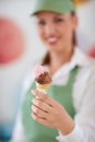 Close up of ice cream in cone Royalty Free Stock Photo