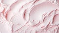 Close-up of ice cream texture. Top view of frozen pink gelato surface. Food background. Generative AI