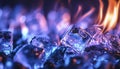 Ice Cubes and Flames A Vivid Contrast of Blue and Orange Royalty Free Stock Photo