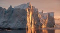 Close up on an iceberg reflecting in the water in Antarctica. Royalty Free Stock Photo
