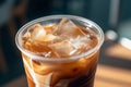 Close-up Iced latte, Coffee. AI Generated
