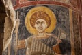 Close up of icons and artwork in the 12th century Church of the Antiphonitis near the village of Esentepe Royalty Free Stock Photo