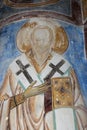 Close up of icons and artwork in the 12th century Church of the Antiphonitis near the village of Esentepe