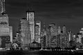 Close up of the illuminated buildings of New York