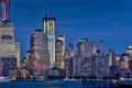 Close up of the illuminated buildings of New York Royalty Free Stock Photo