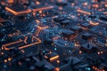 Close-up of illuminated circuitry Royalty Free Stock Photo