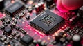 Close-up of Illuminated Microchip