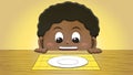 Black Boy Looking at Empty Plate