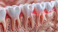 Close-up illustration of healthy human teeth and gums Royalty Free Stock Photo