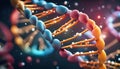 Close up illustration of a Nucleic acid double helix with connected nucleic acid molecules