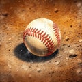 Close up illustration of Softball in a ground field on a rainy day. Royalty Free Stock Photo