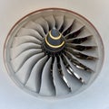 Close up image of an airplane turbine Royalty Free Stock Photo