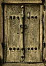 Close-up image of ancient doors