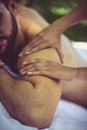 Close up image of arm massage. Royalty Free Stock Photo