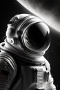 A Close up Image of an Astronaut and Helmet in Outer Space. AI Generated Royalty Free Stock Photo