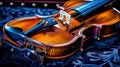 A close up image of beautiful elegant violin. Generative AI Royalty Free Stock Photo