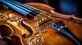 A close up image of beautiful elegant violin. Generative AI Royalty Free Stock Photo