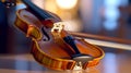 A close up image of beautiful elegant violin. Generative AI Royalty Free Stock Photo