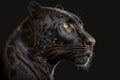 Close up image of black panther face. Generative AI