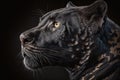 Close up image of black panther face. Generative AI